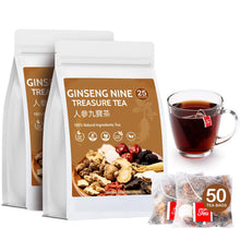 Load image into Gallery viewer, Ginseng Five Treasures Kidney Tea, Traditional Chinese Herbal TeaBags, Natural Kidney Cleanse Detox Tea for Women &amp; Men, 7 Precious Ingredients Formula(1 Pack/25 Bags)
